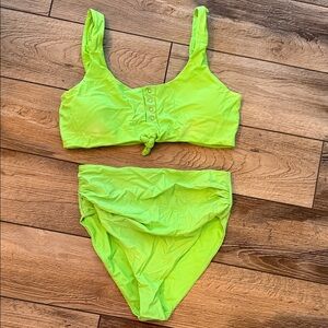 Pink Lily Neon Green Bikini Set